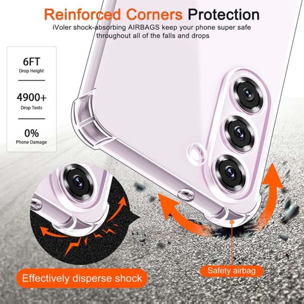Luxury Premium Anti-Burst Transparent Case Cover and 3D Glass Protector For Samsung Galaxy A15 - Image 18
