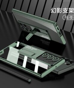 Alternative view of GKK Transparent Plating Bracket Plastic Case Cover For Galaxy S23 Ultra