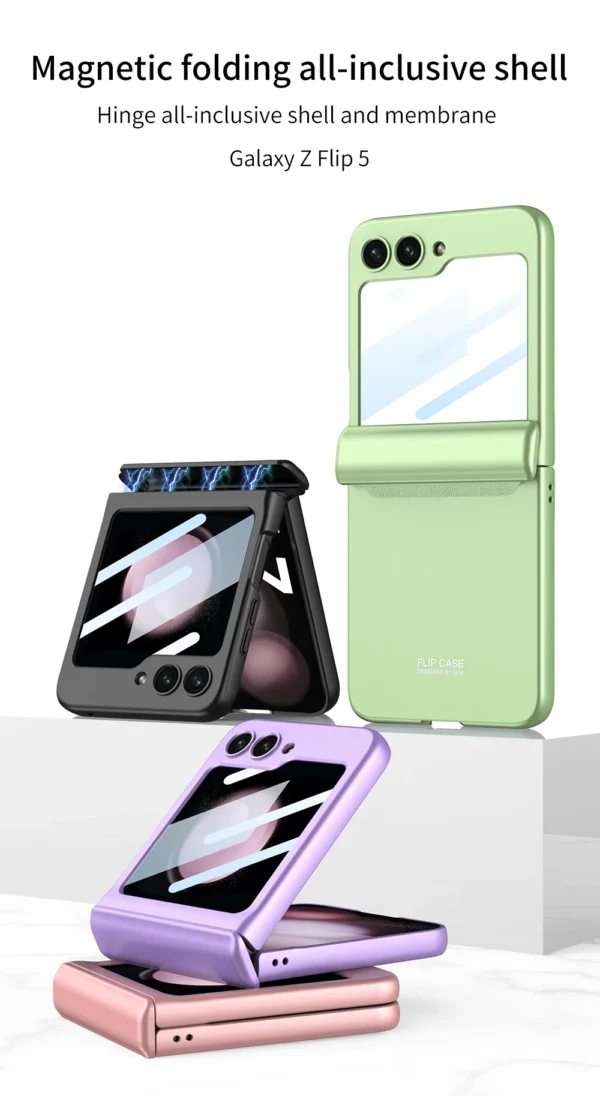 GKK Magnetic Hinge Tempered Glass Case Cover For Samsung Galaxy Z Flip 5