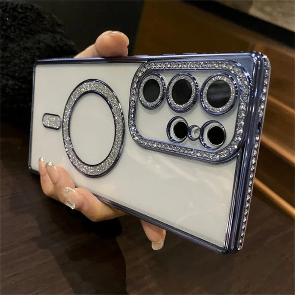 Luxury Premium Plating Bling Glitter Diamond Magnetic For Magsafe Phone Case For Samsung S24 Ultra - Image 30