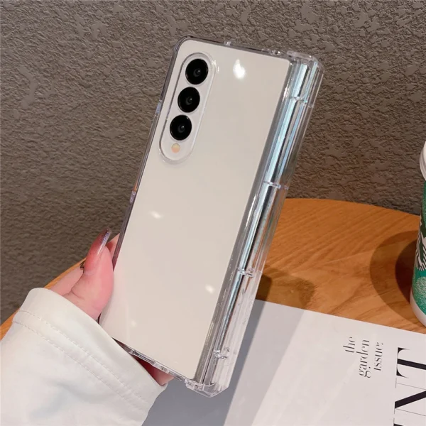 NINKI Crystal Clear Transparent with S Pen Slot Hinge Protective Cover Case for Galaxy Z Fold 3/Z Fold 4 - Image 28