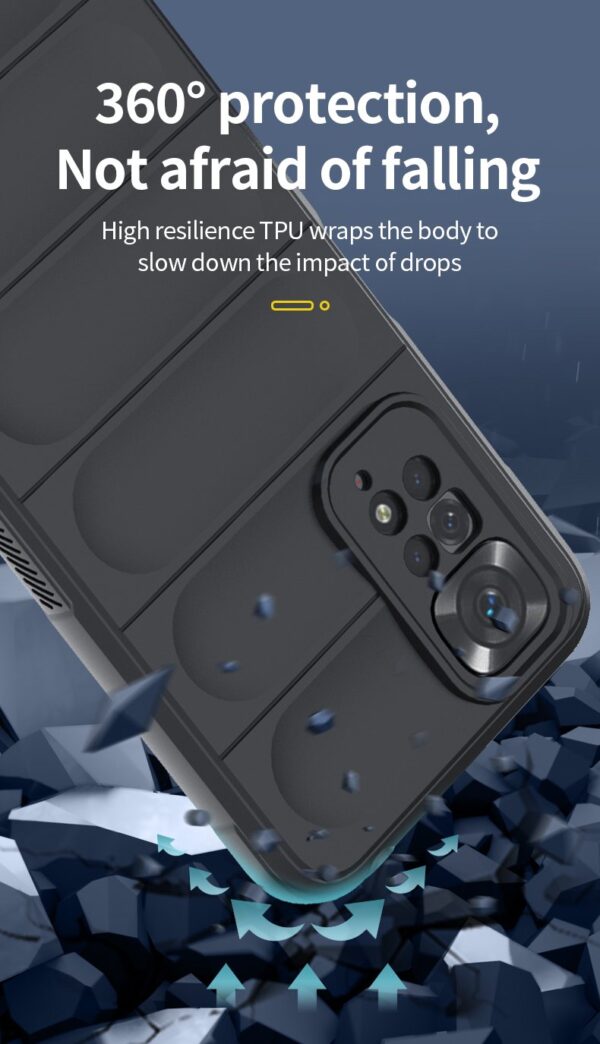 Luxury Liquid Silicone Coque Global Shockproof Case and 3D Glass Protector For Redmi Note 11/Note 11 Pro - Image 3