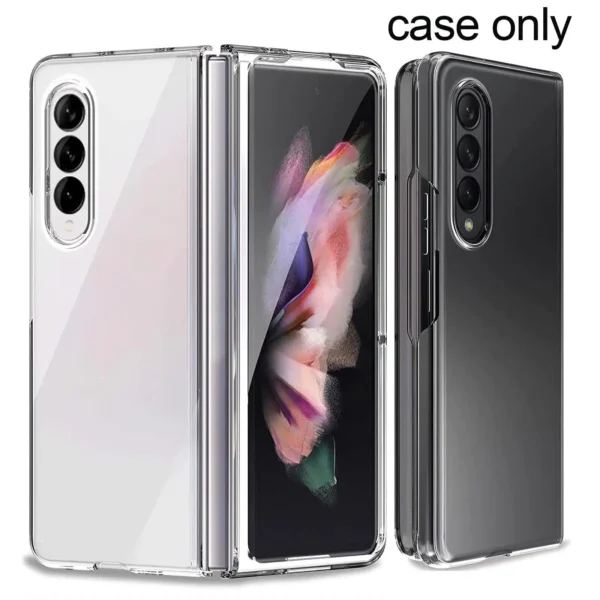 NINKI Crystal Clear Transparent with S Pen Slot Hinge Protective Cover Case for Galaxy Z Fold 3/Z Fold 4 - Image 29