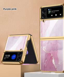 Alternative view of Luxury Premium Marble Patterned Case Cover For Samsung Galaxy Z Flipd 3/Z Flip 4