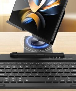 Alternative view of Luxury Premium Wireless Bluetooth Keyboard Mouse And Pen compatible Keyboard Rotating Folding Stand