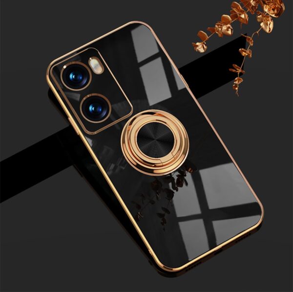 Luxury Premium Electroplated Gold Plated Case Cover and 3D Glass Protector For Oppo A77 - Image 2