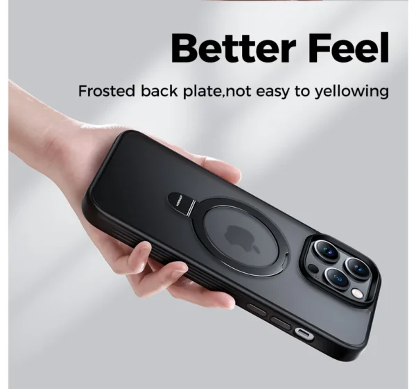 Luxury Premium Traslucent Case Cover With Ring Stand For iPhone Series - Image 22