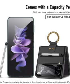 Alternative view of Luxury Premium Ring Case Cover With Capacitance Pen For Samsung Galaxy Z Flip 3/ Z Flip 4 1