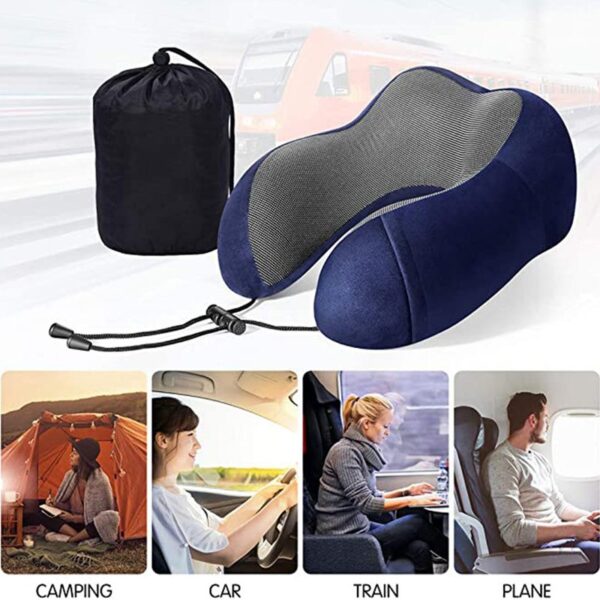 Memory Foam U-shaped Neck Soft Travel Pillow Massage - Image 2