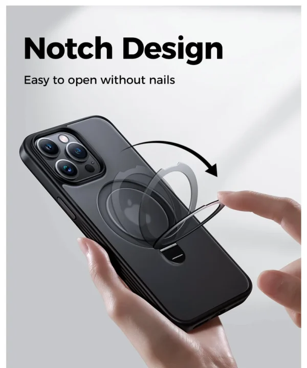 Luxury Premium Traslucent Case Cover With Ring Stand For iPhone Series - Image 23