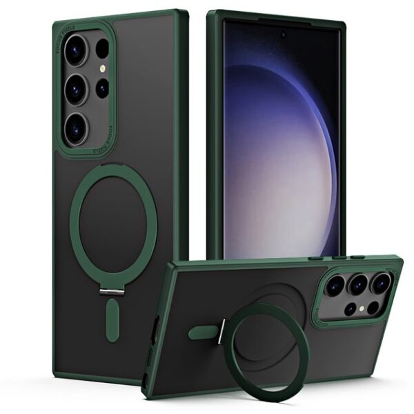 Magnetic Shockproof Matte Stand Holder Compatbile to Magsafe Wireless Charger Case For Samsung Galaxy S23 Ultra 5G - Image 5