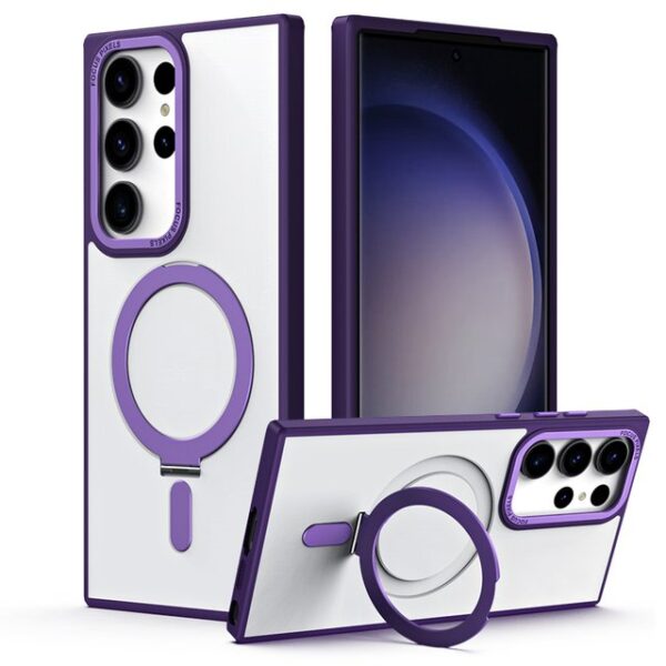 Magnetic Shockproof Matte Stand Holder Compatbile to Magsafe Wireless Charger Case For Samsung Galaxy S23 Ultra 5G - Image 4