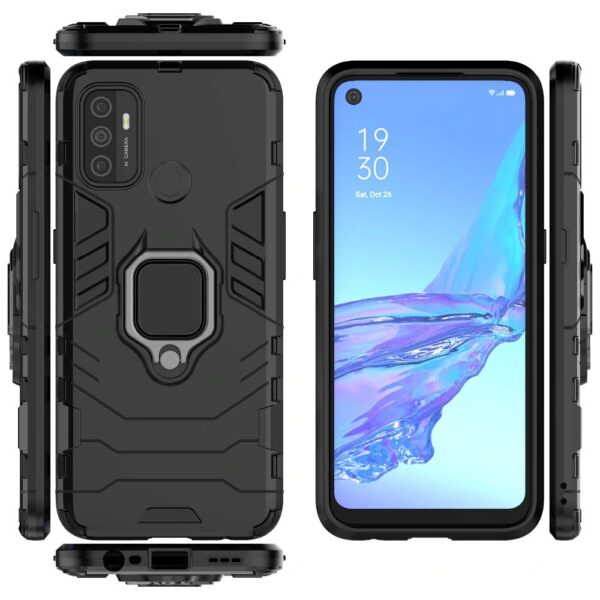 Oppo A53 Armor Heavy Duty Full Body Protection Casing Cover + 3D Full Cover Tempered Glass - Image 2