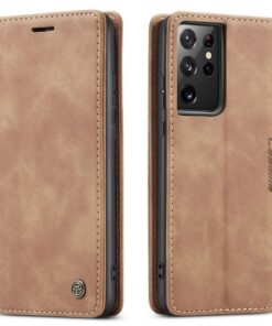 Samsung S21 Ultra CaseMe Leather Flip Cover
