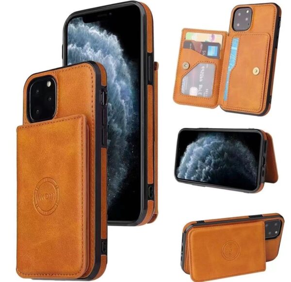 iPhone 11 Series Luxury Leather Wallet Back Cover Case