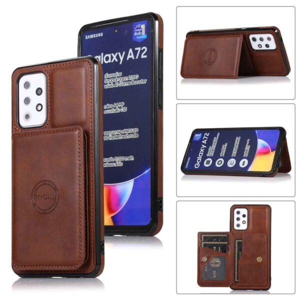 Samsung A72 Luxury Leather Wallet Back Cover Case - Image 3