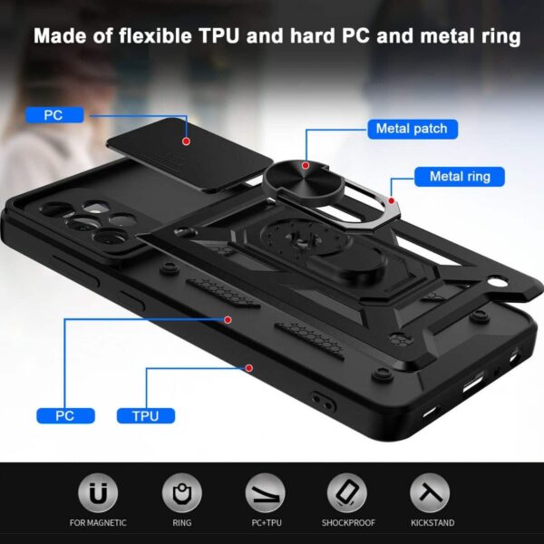 Samsung A32 Slide Window Armor Case + free 3D Glass Protector - Image 18