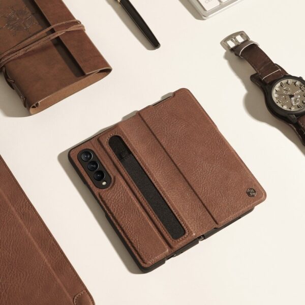 Nillkin Luxury Aoge Leather Phone Case For Samsung Galaxy Z Fold 3 With External Pen Tray - Image 8