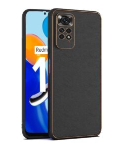 Redmi Note 10/11 Series Luxury Gold Electroplating Leather Chrome Case