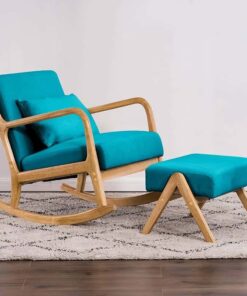 Nordic lounge rocking chair with footrest
