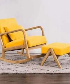 Alternative view of Nordic lounge rocking chair with footrest