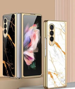 Alternative view of Marble Luxury Gold Electroplated Case for Samsung Galaxy Z Fold 3/4/5 Series