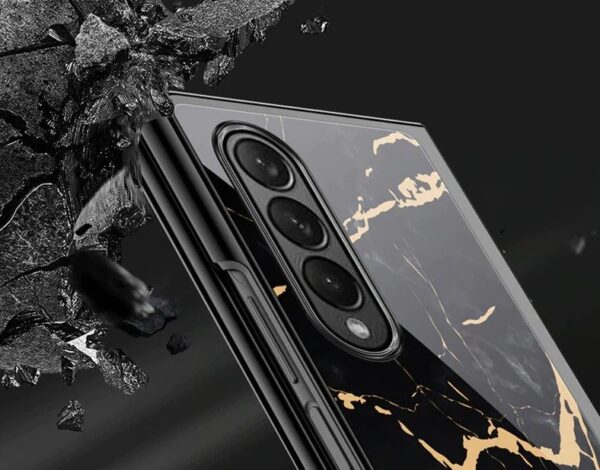 Marble Luxury Gold Electroplated Case for Samsung Galaxy Z Fold 3/4/5 Series - Image 5
