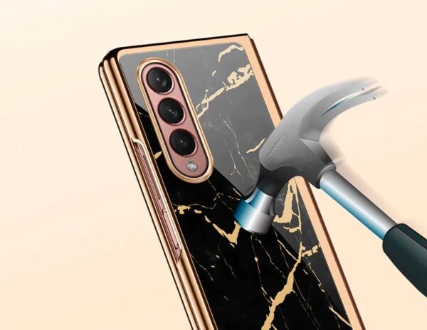 Marble Luxury Gold Electroplated Case for Samsung Galaxy Z Fold 3/4/5 Series - Image 6