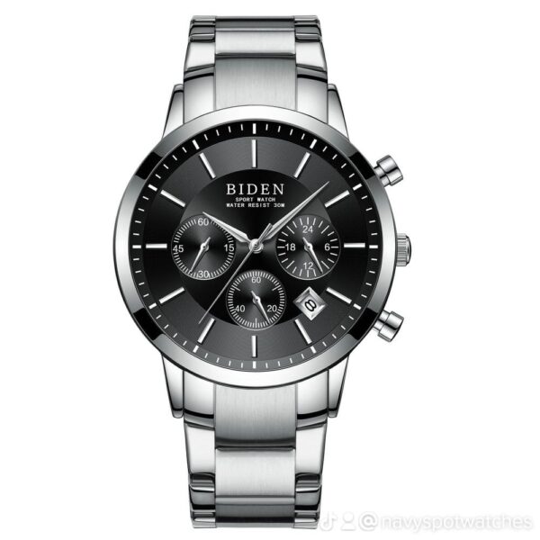 BIDEN Men Watch Business Luxury Fashion Style Multifunction Waterproof Quartz Stainless Steel Watches - Image 2