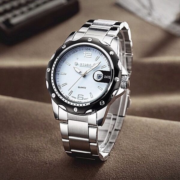 BIDEN Men Watch Fashion Casual Business Waterproof Quartz Calendar Stainless Steel Strap Watches - Image 8