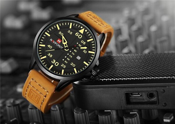 NAVIFORCE Waterproof Military Sport Quartz Men's Watches With Leather Strap - Image 10