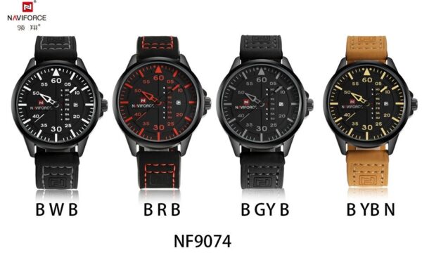 NAVIFORCE Waterproof Military Sport Quartz Men's Watches With Leather Strap - Image 4