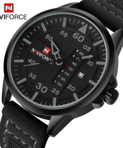 NAVIFORCE Waterproof Military Sport Quartz Men's Watches With Leather Strap