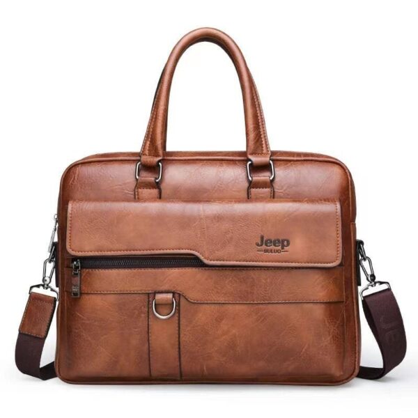 JEEP BULUO Brand Business Briefcase Split Leather High Quality Laptop Bag - Image 16