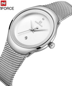 Alternative view of NAVIFORCE Women's Analogue Quartz Watch Waterproof Simple Stainless Steel Band