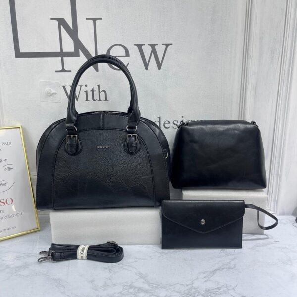 Keira Mila 3-in-1 Faux Leather Ladies Fashion Handbag Set - Image 10