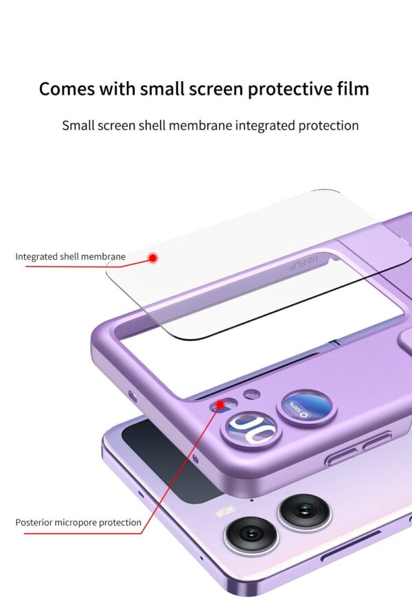 OPPO Find N2 Flip 5G GKK Case With Ring Stand Shockproof Back Glass Protector - Image 8