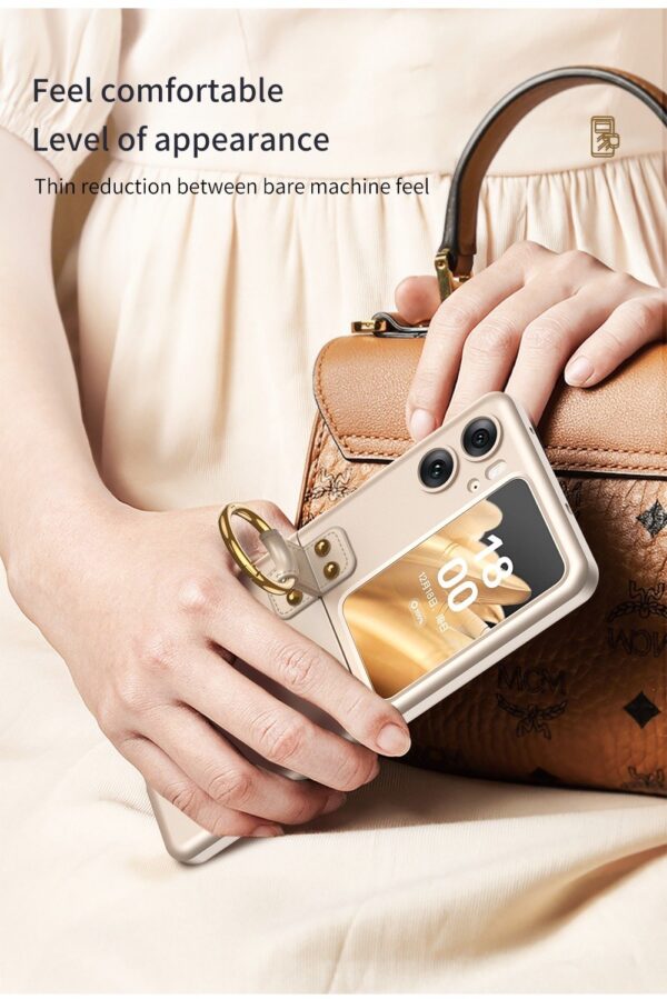 OPPO Find N2 Flip 5G GKK Case With Ring Stand Shockproof Back Glass Protector - Image 12