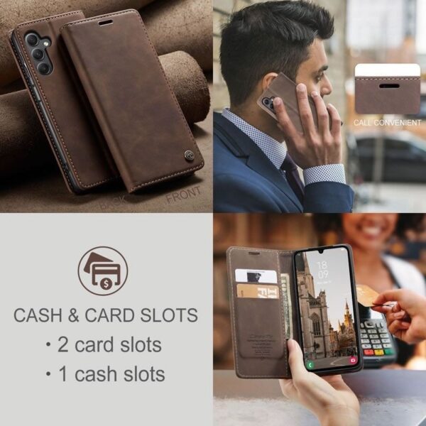 Samsung Galaxy A14/A24 4G CaseMe Leather Flip Cover with Wallet Slots - Image 7