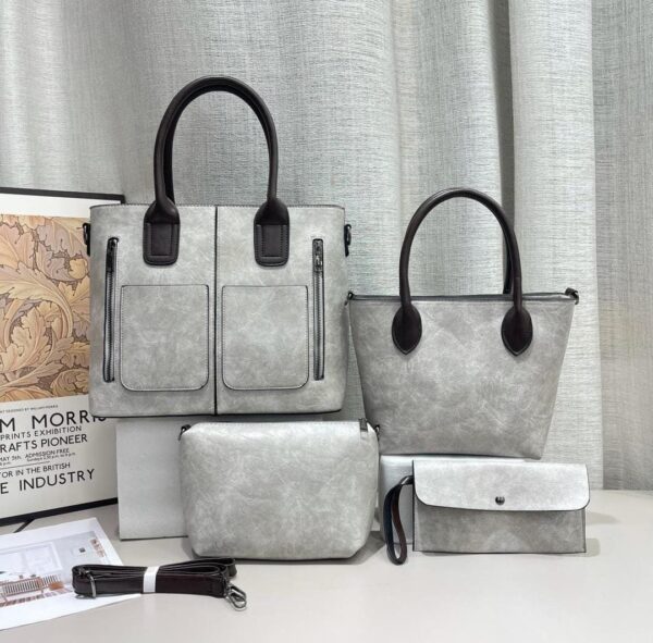 4 in 1 PU Leather Design Large Capacity Cross shoulder Women Handbags - Image 2