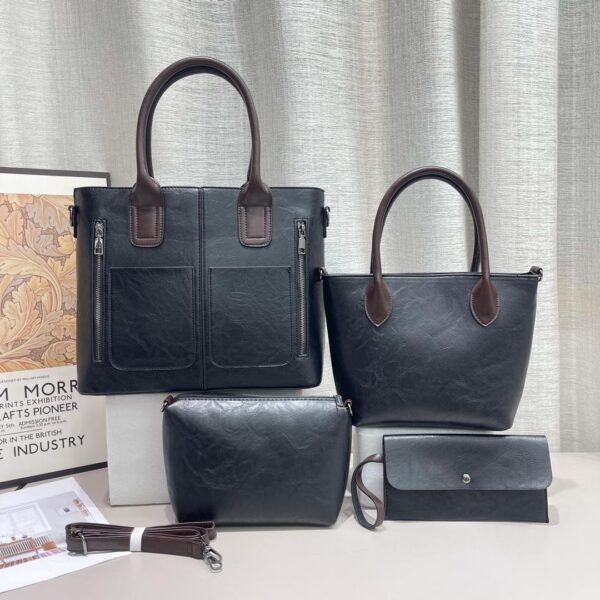 4 in 1 PU Leather Design Large Capacity Cross shoulder Women Handbags - Image 8