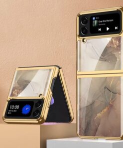 Luxury Premium Marble Patterned Case Cover For Samsung Galaxy Z Flipd 3/Z Flip 4