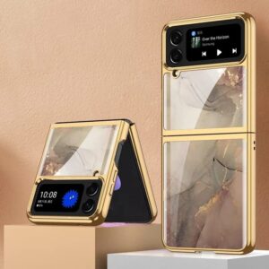 Luxury Premium Marble Patterned Case Cover For Samsung Galaxy Z Flipd 3/Z Flip 4