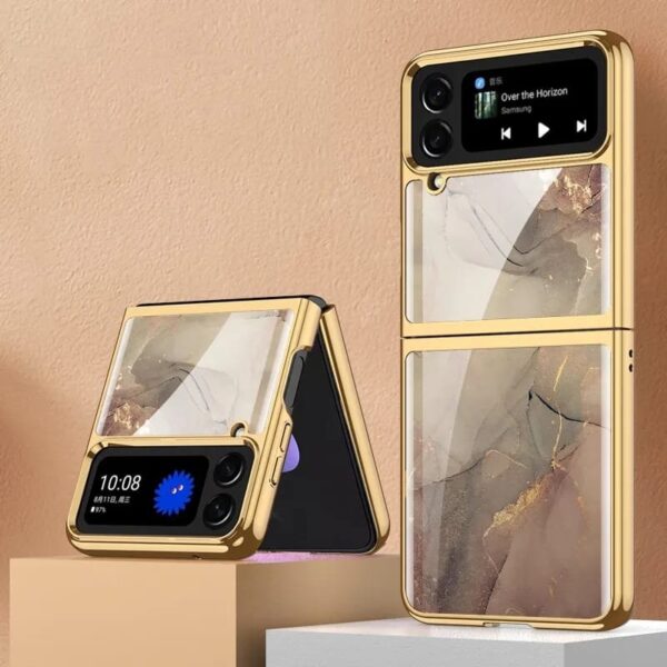 Luxury Premium Marble Patterned Case Cover For Samsung Galaxy Z Flip 3