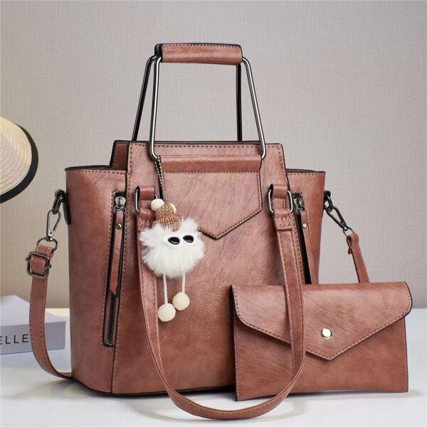 Luxury Premium Fashion PU Leather Classic 2 in 1 Purse and Crossbody Shoulder Bag - Image 3