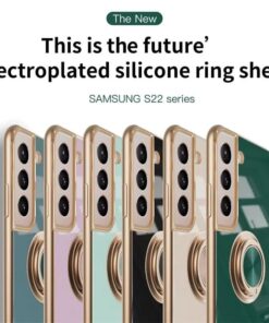 Luxury Premium Eletroplated Finger Ring Case Cover For Samsung Galaxy S22