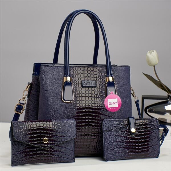 Luxury Premium 3 in 1 Fashion Crocodile Crossbody Satchel Shoulder Bag - Image 6