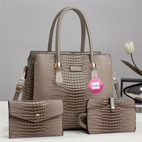 Luxury Premium 3 in 1 Fashion Crocodile Crossbody Satchel Shoulder Bag - Image 7