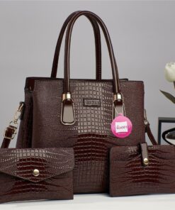 Alternative view of Luxury Premium 3 in 1 Fashion Crocodile Crossbody Satchel Shoulder Bag