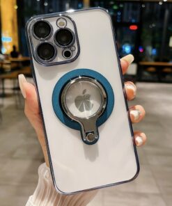 Luxury Slim Matte PC Bracket Magsafe Charging Stand Holder Case Cover For iPhone Series